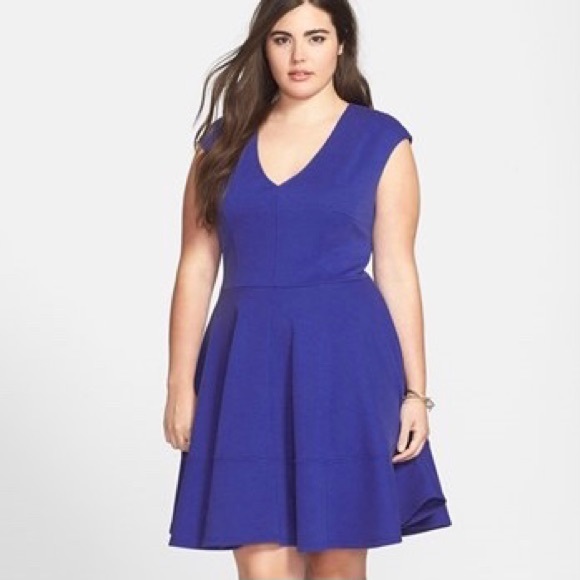 Eight Sixty Dresses & Skirts - Eight Sixty Plus Size Fit & Flare V-neck Dress